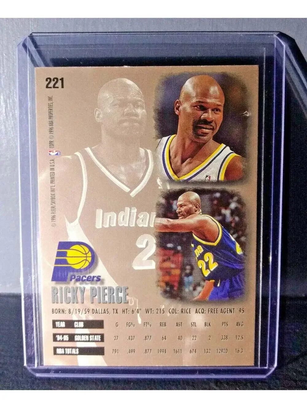 1995-96 Ricky Pierce #221 Basketball Card